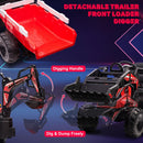 24V Kids Ride-On Tractor with Trailer, Excavator, Bulldozer Toy with Remote Control and Music Magic Cars 4