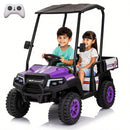24V Kids 4WD Ride-On Truck 2-Seater Golf Cart with Sun Shade, Storage Trunk, and Remote Control Magic Cars 13