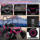 24V Kids 2-Seater 4WD Electric Ride-On UTV Truck with Sun Shade and Remote Control Magic Cars 17