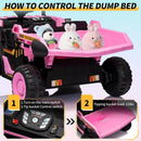 24V Electric 2-Seater Ride-On Dump Truck Car for Kids with Remote Control Magic Cars 7
