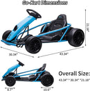 24V Ride-On Go-Kart with Music and Horn, 8MPH High Speed for Kids 8-12 Years, Blue Magic Cars 1