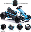 24V Ride-On Go-Kart with Music and Horn, 8MPH High Speed for Kids 8-12 Years, Blue Magic Cars 2