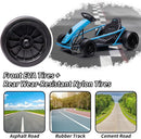 24V Ride-On Go-Kart with Music and Horn, 8MPH High Speed for Kids 8-12 Years, Blue Magic Cars 5