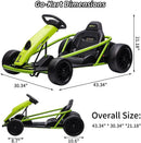 24V Ride-On Go Kart with Music and Horn, 8MPH High Speed for Kids 8-12 Years, Green Magic Cars 5