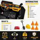 24V Electric Yellow Dump Truck for Kids, 2-Seater 24-Inch Ride-On with 450W 4WD Magic Cars 4
