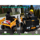 24V Electric Yellow Dump Truck for Kids, 2-Seater 24-Inch Ride-On with 450W 4WD Magic Cars 7