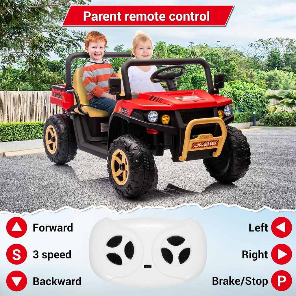 Toy Car Rider 24V Ride On Dump Truck Car 2 Seater Electric Ride On Car Remote Control ...