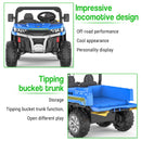 24V Electric Ride-On Kids Dump Truck with Dump Bed 6-Wheel Two-Seater UTV Car Magic Cars 3
