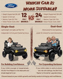 24V Electric 2-Seater Ride-On Car for Older Kids Licensed Ford Bronco Raptor Toy Magic Cars 8