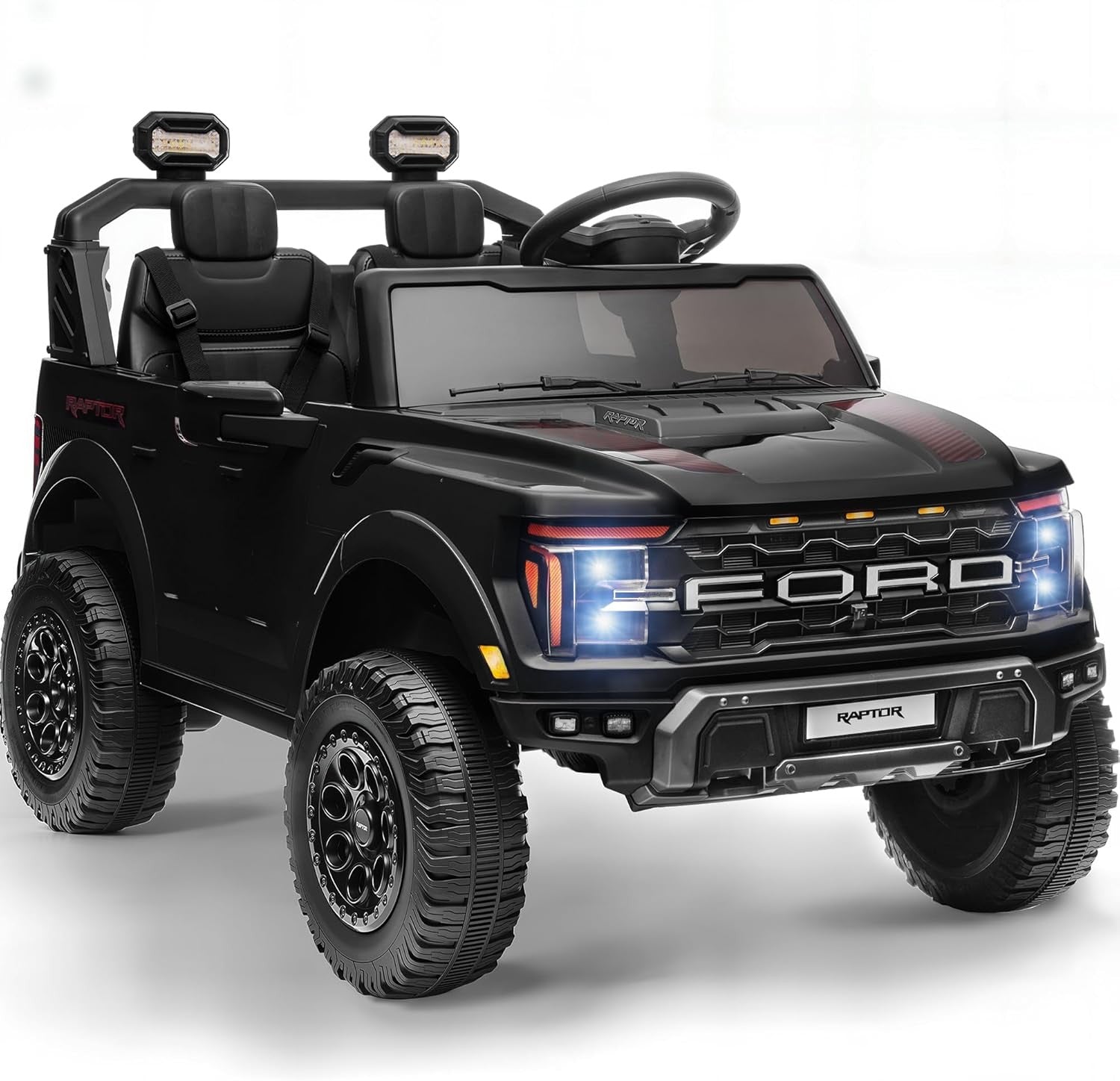 24V Ride on Toys for Big Kids, Licensed Ford F-150 Raptor 2 Seater Kids ...