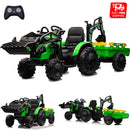 24V Electric Ride-On Tractor for Kids with Trailer, Excavator, and Bulldozer Attachments Magic Cars 4