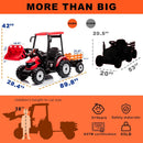 24V Battery-Powered Electric Ride-On Tractor with Front Loader and Trailer for Kids Magic Cars 3