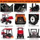 24V Battery-Powered Electric Ride-On Tractor with Front Loader and Trailer for Kids Magic Cars 5