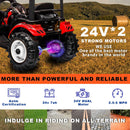 24V Battery-Powered Electric Ride-On Tractor with Front Loader and Trailer for Kids Magic Cars 6