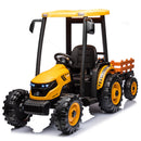 24V Battery-Powered Electric Ride-On Tractor with Trailer – Yellow Magic Cars 2