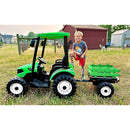 24V Battery-Powered Green Ride-On Tractor with Trailer Electric Vehicle Toy Car Magic Cars 7