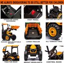 24V Battery-Powered Kids Electric Ride-On Tractor with Trailer and Front Loader Magic Cars 4