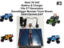 24V Battery and Charger for Grave Digger Power Wheels Gravedigger Version 3 Magic Cars 0