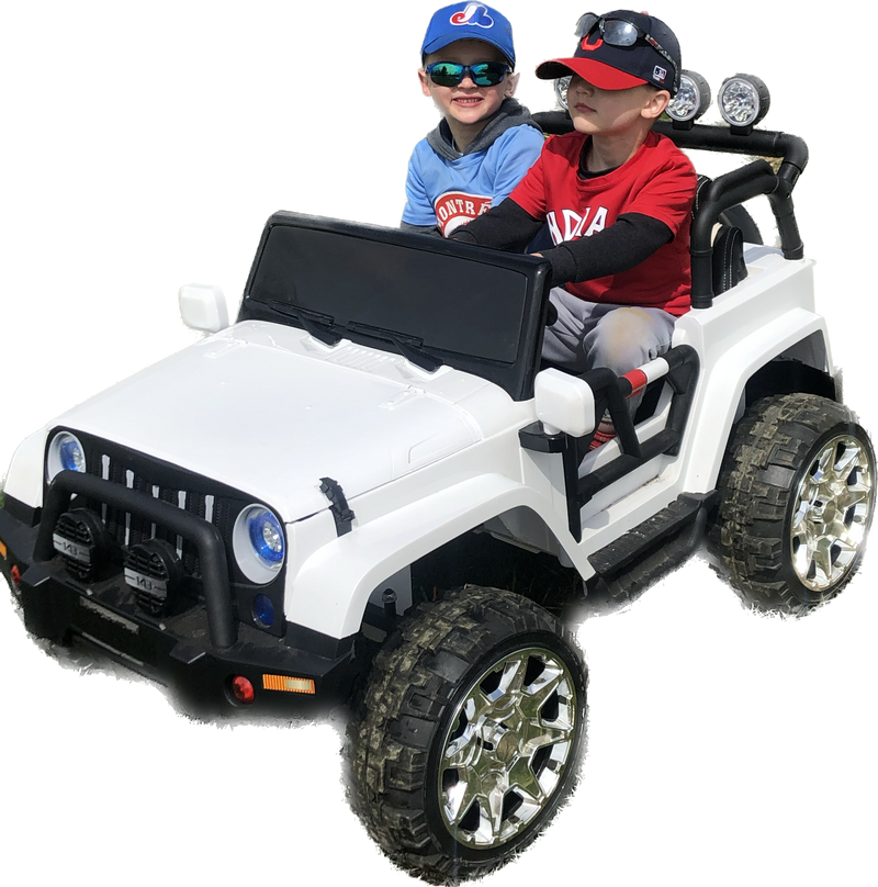 24 Volt 2 Seater 4x4 Electric Ride On Jeep Style Rubber Tires Fully Loaded Truck UTV ATV For Kids W/Magic Cars® Wireless Parental Control