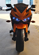 12V Orange Ride-On Motorcycle for Kids - Perfect for Boys and Girls
