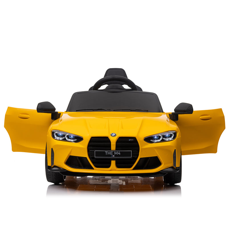 12V Yellow Kids Ride-On Toy Car with 2.4G Parent Remote Control and Three-Speed Settings