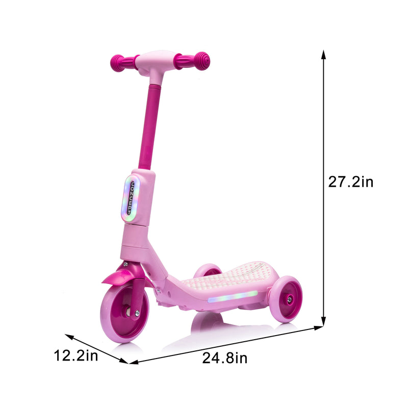 2in1 Kids Ride On Three-Wheel Electric Scooter,Tail Color Lights W