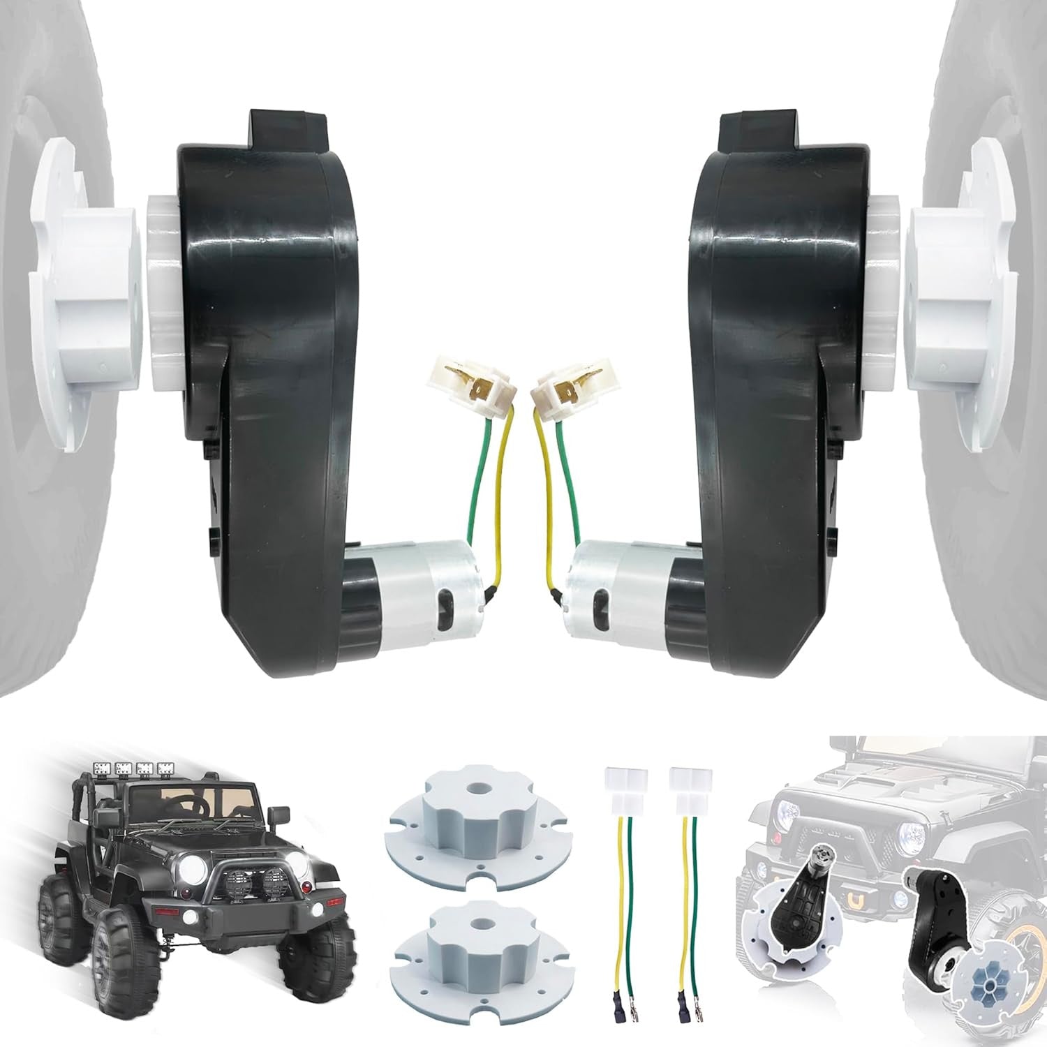 2PCS Kids Ride on Car Gearbox 12V RS550 40000RPM High-Speed Motor ...