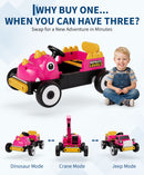 Kids 3-in-1 Electric Ride-On Truck with 2.4G Remote and LED Lights Magic Cars 4