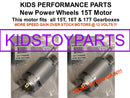 2x 12V High-Speed Motors with 15T, 19T, 21T, or 23T Gears for Power Wheels Gearboxes Magic Cars 0