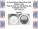 2X White Push Axle Piece 11mm Power Wheels .437" Retainer Axle Cap 0801-0226 Magic Cars Variant 0