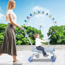 Convertible Kids Ride-On Push Car with LED Lighted Wheels and Adjustable Parent Handle Magic Cars 2
