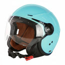3/4 Open Face Helmet with Shield - Turquoise, DOT