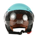 3/4 Open Face Helmet with Shield - Turquoise, DOT - image 3