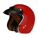 3/4 Open Face Helmet with Visor - Gloss Red, DOT