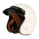 3/4 Open Face Helmet with Visor - Gloss White, DOT