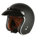 3/4 Open Face Helmet with Visor - Matte Black, DOT