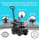 Mercedes G-Wagon 3-in-1 Push Car Stroller for Toddlers Ages 1-3 in Black Magic Cars 3