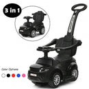 3-in-1 Toddler Ride-On Push Car Stroller with Sliding Seat and Music, Black Magic Cars 2