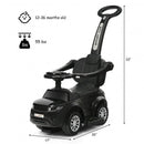 3-in-1 Toddler Ride-On Push Car Stroller with Sliding Seat and Music, Black Magic Cars Variant 0