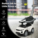 3-in-1 Musical Ride-On Push Car Stroller for Toddlers - White Magic Cars 3