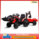 3-in-1 Ride-On 24V Electric Tractor, Excavator, and Bulldozer Vehicle with Trailer Magic Cars 1