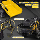3-in-1 Ride-On Tractor Excavator Bulldozer 24V Electric Vehicle with Trailer Magic Cars 1