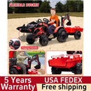 3-in-1 24V Electric Ride-On Tractor, Excavator, and Bulldozer with Trailer Magic Cars 0