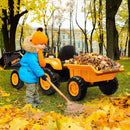 3-in-1 Kids Electric Ride-On Tractor with Trailer 12V Battery and Remote Control Magic Cars 12