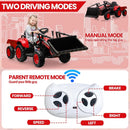 3-in-1 Kids Electric Ride-On Tractor with Trailer 12V Battery and Remote Control Magic Cars 4