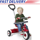3-in-1 Adjustable Red Trike with Push Handle for Growing Boys – Stroll, Ride, and Play in 3 Stages Magic Cars 0