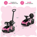 3-in-1 Licensed Lamborghini Ride-On Push Car Stroller with Sound Pink Magic Cars 1