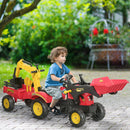3-in-1 Kids Pedal Ride-On Excavator Bulldozer Digger Toy with Forward Movement Magic Cars 1