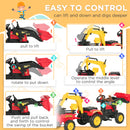 3-in-1 Kids Pedal Ride-On Excavator Bulldozer Digger Toy with Forward Movement Magic Cars 5