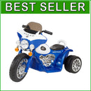 Battery-Powered 3-Wheel Kids Motorcycle Trike for Imaginative Play Police Blue Magic Cars 0